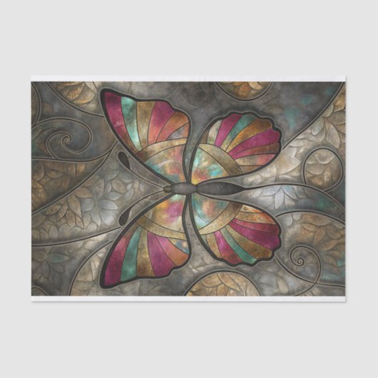 Glazen in lood vlinderontkoppeling tissuepapier (Voorkant)