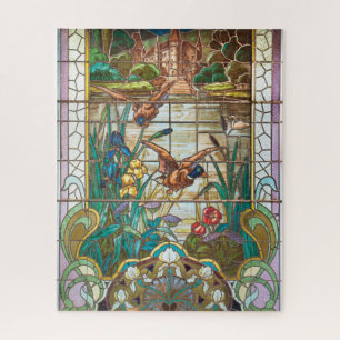 Glazen in lood wilde eenden legpuzzel