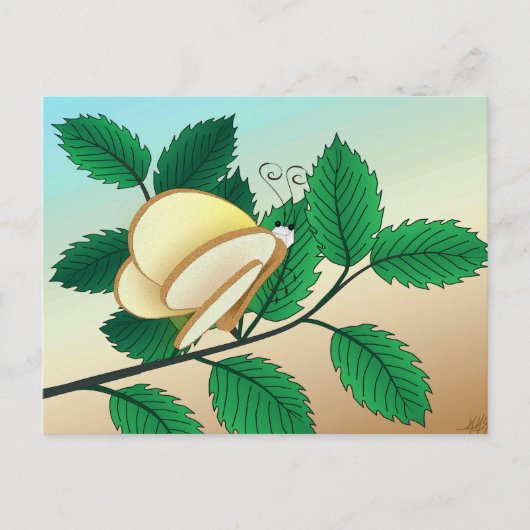 Glazen insecten bekijken - Brood en vlinder Briefkaart (Voorkant)