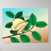 Glazen insecten bekijken - Brood en vlinder Poster (Voorkant)