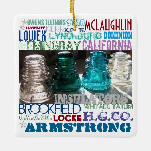 GLAZEN ISOLATOREN GESCHIEDENIS VAN DE SPOORWEG Tel Keramisch Ornament (Voorkant)