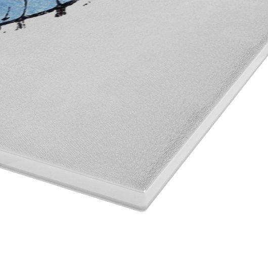 Glazen kapbord - Blauwe vlinder Snijplank (Hoek)