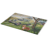 Glazen kapperbord met Afbeelding op de grond Snijplank (Hoek)