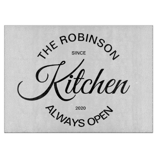 Glazen kapperskaart - Familienaam Snijplank (Voorkant)