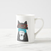 Glazen kat met een kop koffie (Rechts)