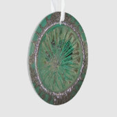  glazen kerstbal ijzig Blauwgroen ijs Ornament (voorkant)