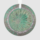  glazen kerstbal ijzig Blauwgroen ijs Ornament (achterkant)