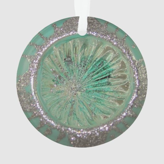  glazen kerstbal ijzig Blauwgroen ijs Ornament (achterkant)