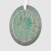  glazen kerstbal ijzig Blauwgroen ijs Ornament (voorkant)