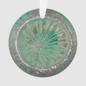  glazen kerstbal ijzig Blauwgroen ijs Ornament (voorkant)