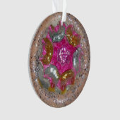  glazen kerstbal roze Antieke juweel Ornament (voorkant)