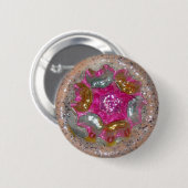 glazen kerstbal Snoep roze juweel Ronde Button 5,7 Cm (Voorkant /achterkant)