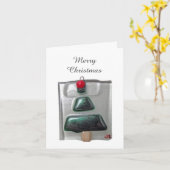Glazen kerstboomkaart kaart (Gele Bloem)