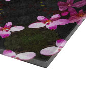 Glazen keuken snijplank - Paarse orchideeën (Hoek)