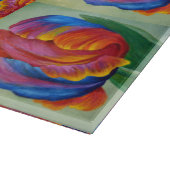 Glazen Keuken Snijplank - Regenboog Tulp A (Hoek)