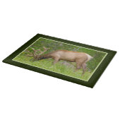 Glazen keuken snijplank - Yellowstone Elk (Hoek)
