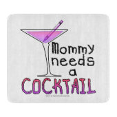 GLAZEN KNELEN - Mama heeft een COCKTAIL nodig! Snijplank (Voorkant)
