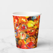 Glazen knikkers kleurrijke nostalgisch papieren bekers (Achterkant)