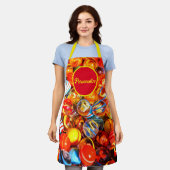 Glazen knikkers kleurrijke  nostalgisch schort (Gedragen)