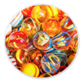 Glazen knikkers kleurrijke ouderwetse keramische knop (Voorkant)