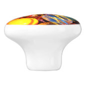 Glazen knikkers kleurrijke ouderwetse keramische knop (Zijkant)