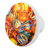 Glazen knikkers kleurrijke ouderwetse keramische knop (Rechts)