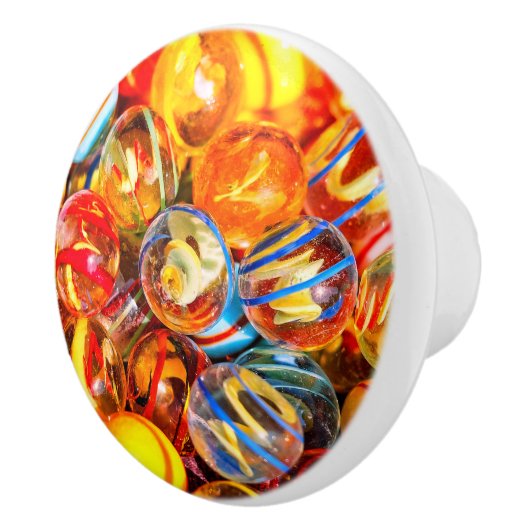 Glazen knikkers kleurrijke ouderwetse keramische knop (Rechts)