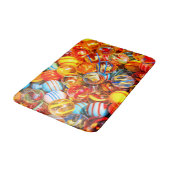 Glazen knikkers kleurrijke rood gele oude school badmat (Gekanteld)