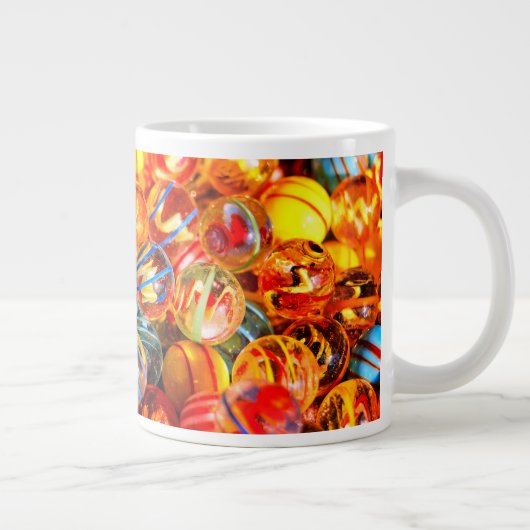 Glazen knikkers  old school kleurrijk grote koffiekop (Rechts)