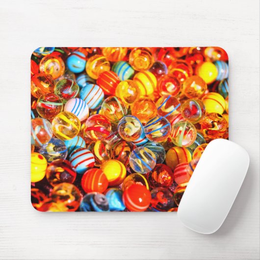 Glazen knikkers  old school kleurrijk muismat (Met muis)