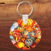 Glazen knikkers old school kleurrijk sleutelhanger (Achterkant)
