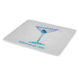 GLAZEN KNOPPEN, BLAUW MARTINI-ONTWERP SNIJPLANK