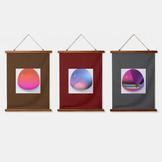 Glazen koepels serie van 3 hangend wandkleed (Driedubbel)