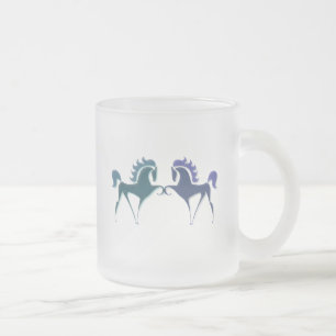 Glazen koffiebeker met hoge steigers voor Logo Matglas Koffiemok