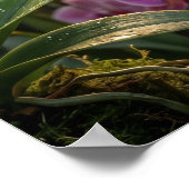 Glazen Kolibrie-Orchidee Gloei Poster (Hoek)