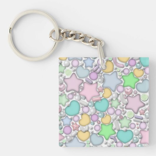 Glazen kralen, juwelen sleutelhanger (Voorkant)