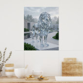 Glazen Leeuw Sculptuur Dageraad Poster (Keuken)