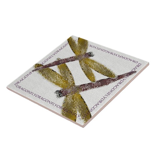 Glazen libellen tegeltje (Zijkant)