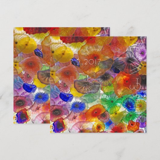 Glazen Lichten Bruiloft Kaart (Voorkant / Achterkant)