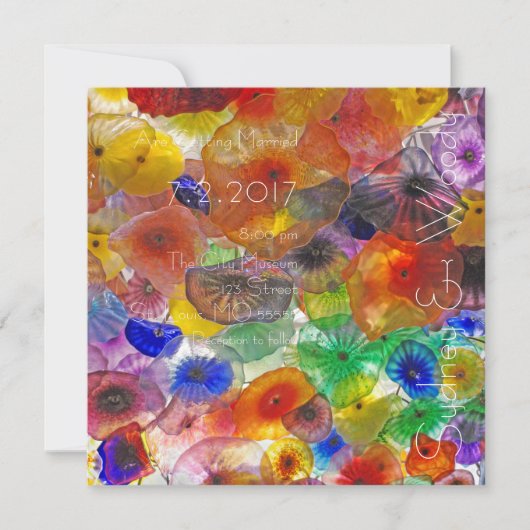 Glazen Lichten Bruiloft Kaart (Voorkant)