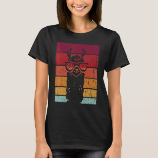 Glazen Llama Retro Style Alpaca Llama Vicuña Lami T-shirt