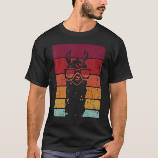 Glazen Llama Retro Style Alpaca Llama Vicuña Lami T-shirt