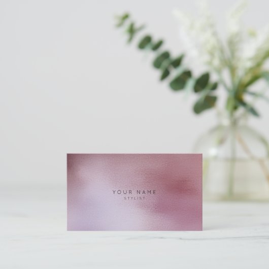 Glazen maaswijdte roze roze roze ombre stylist vip afsprakenkaartje (Staand voorkant)