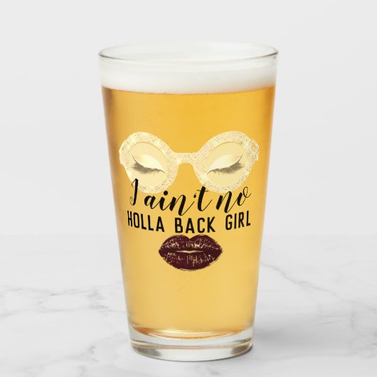 Glazen make-up roze wimper meisje power kiss miss (Voorkant gevuld)