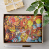 Glazen marbles kleurige speldenkaartjes tissuepapier (Geschenk)