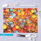 Glazen marbles kleurige speldenkaartjes tissuepapier (Craft)