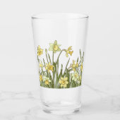 Glazen met florale grens van gele kleefvlekken (Voorkant)