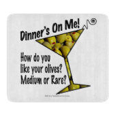 GLAZEN, MIDDELGROTE OF ZELDZAME MARTINI-OLIJVEN SNIJPLANK (Voorkant)