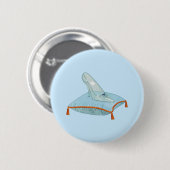Glazen Muiltje Ronde Button 5,7 Cm (Voorkant /achterkant)