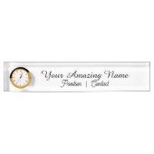  glazen naam Bord met klok Naambordje (Voorkant)